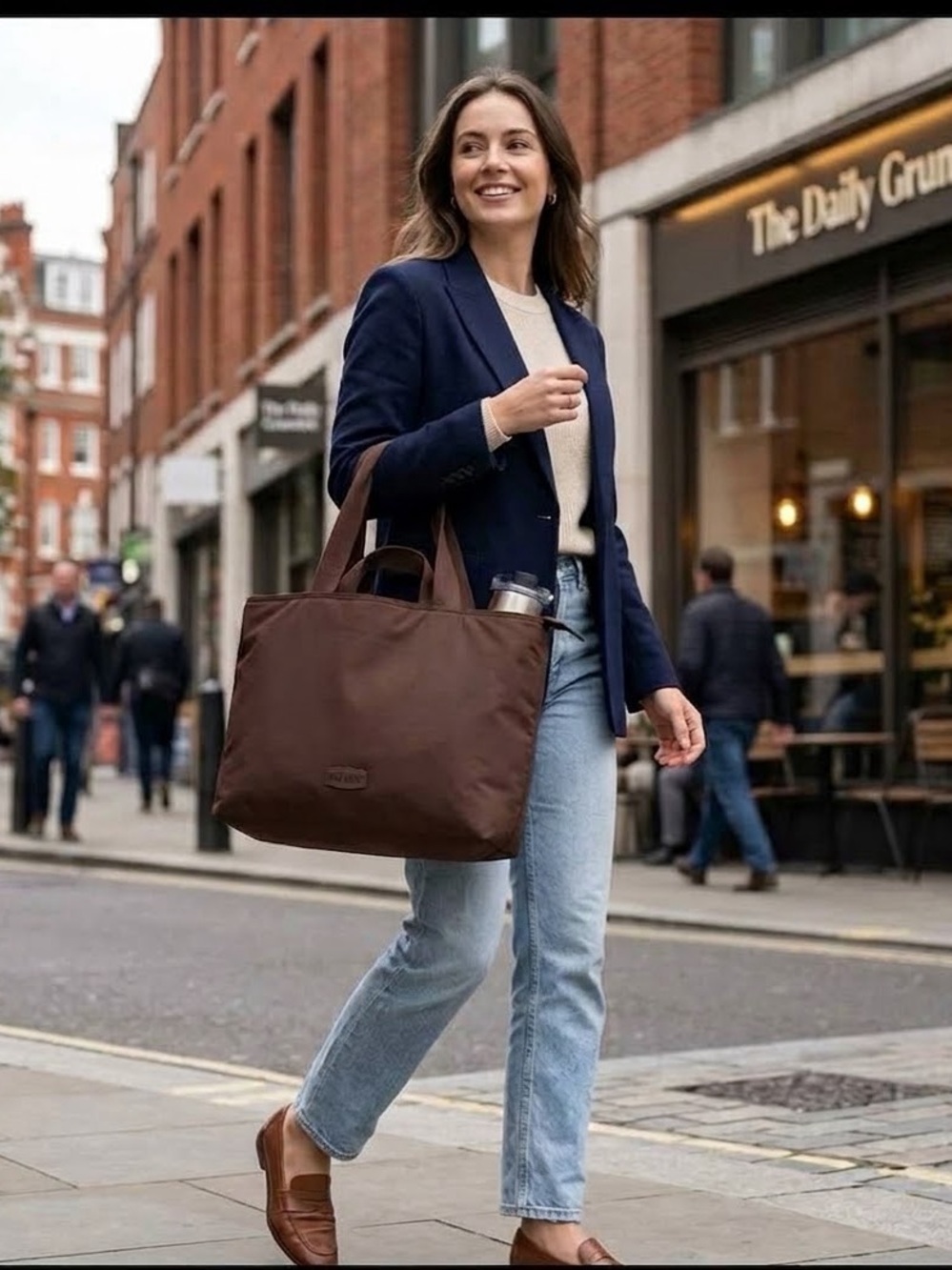 NWT BAGSMART 25L Chic Puffy Laptop Tote Bag Brown Dual Compartment 15.6"